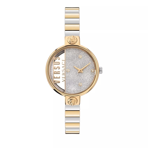 Versus Versace Rue De Noyez Glitter Watch SS & Yellow Gold Tone Quarz-Uhr