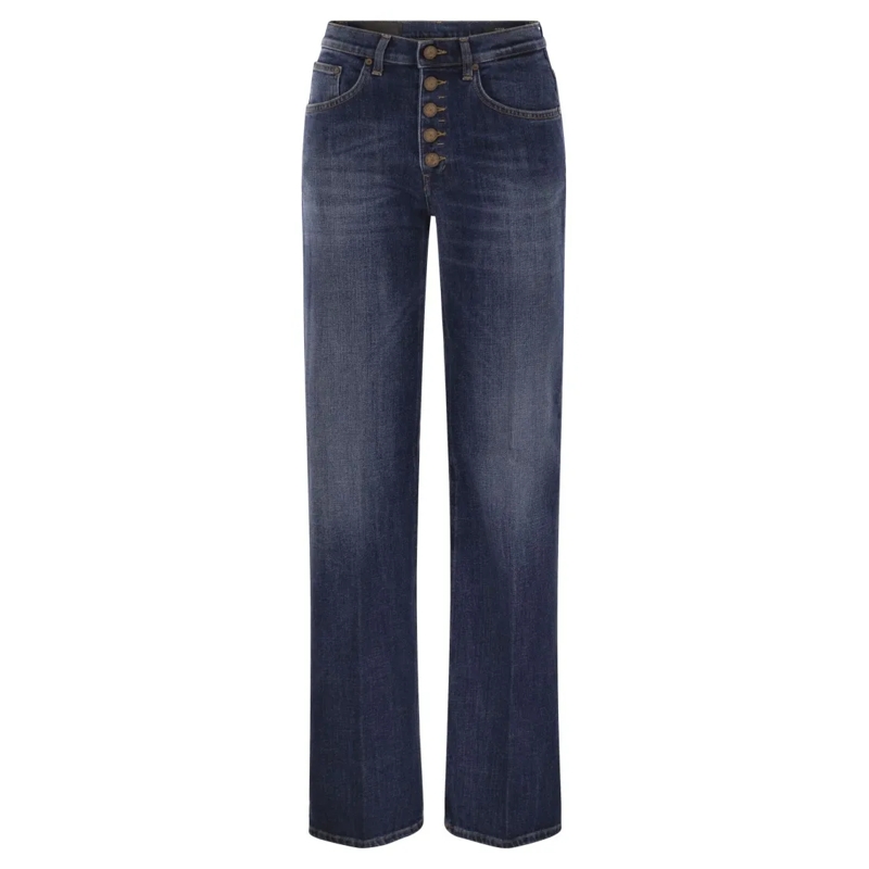 Dondup Jeans Jacklyn - Wide-Leg Stretch Denim Jeans Blue