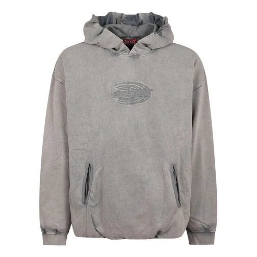 Diesel Hoodie Organic Cotton Sweatshirt Grey