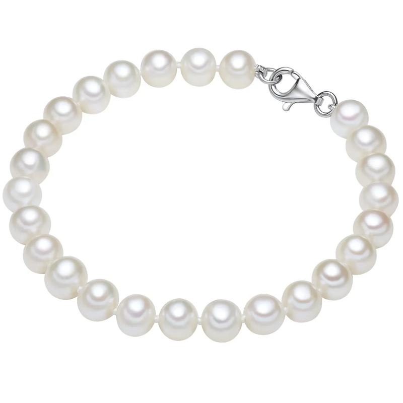 Valero Pearls Armband Sterling Silber Perlen-Armband Süßwasser-Zuchtperl weiss