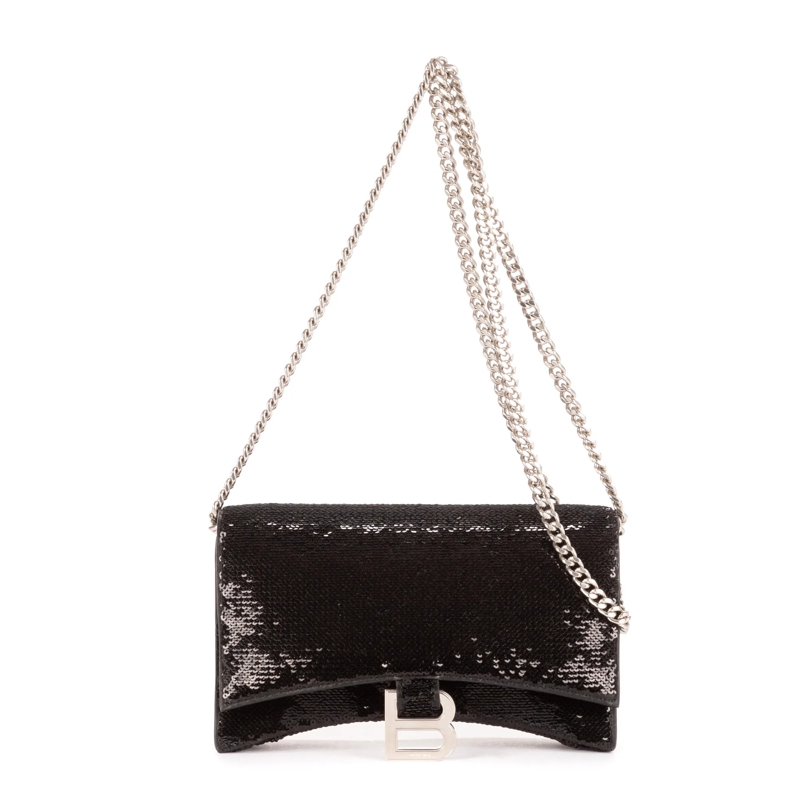 Balenciaga Crossbody Bag Hourglass Wallet on Chain schwarz