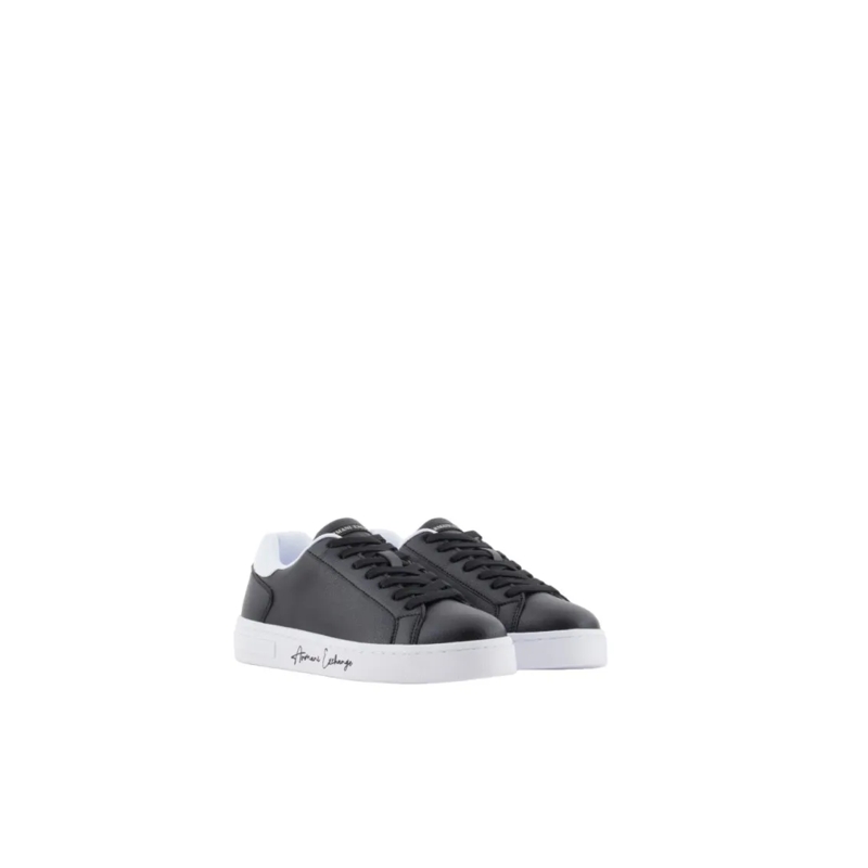 Armani Exchange Lage-top sneaker White Leather Sneakers Black