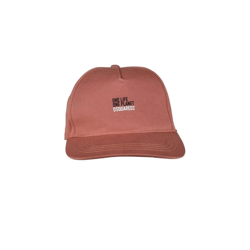 Dsquared2 Hoed Terracotta Cotton Cap With Inspirational Inscripti Brown