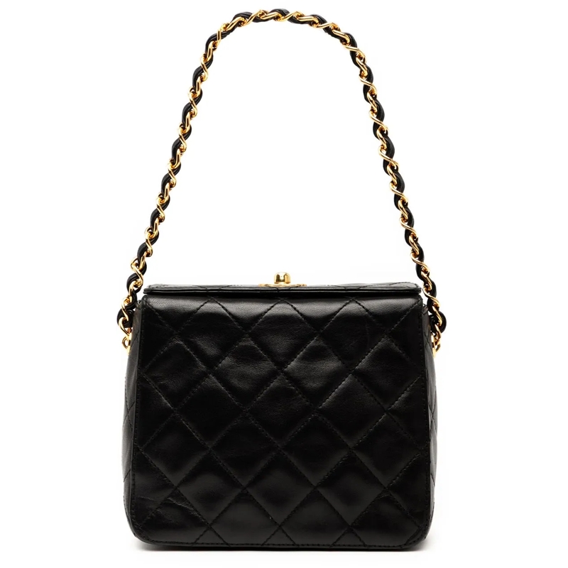 Chanel Fourre-tout CC Quilted Lambskin Turnlock Handbag schwarz