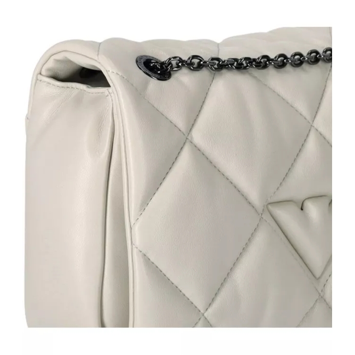 Emporio Armani Ivory Quilted Crossbody Bag White Sac a bandouliere
