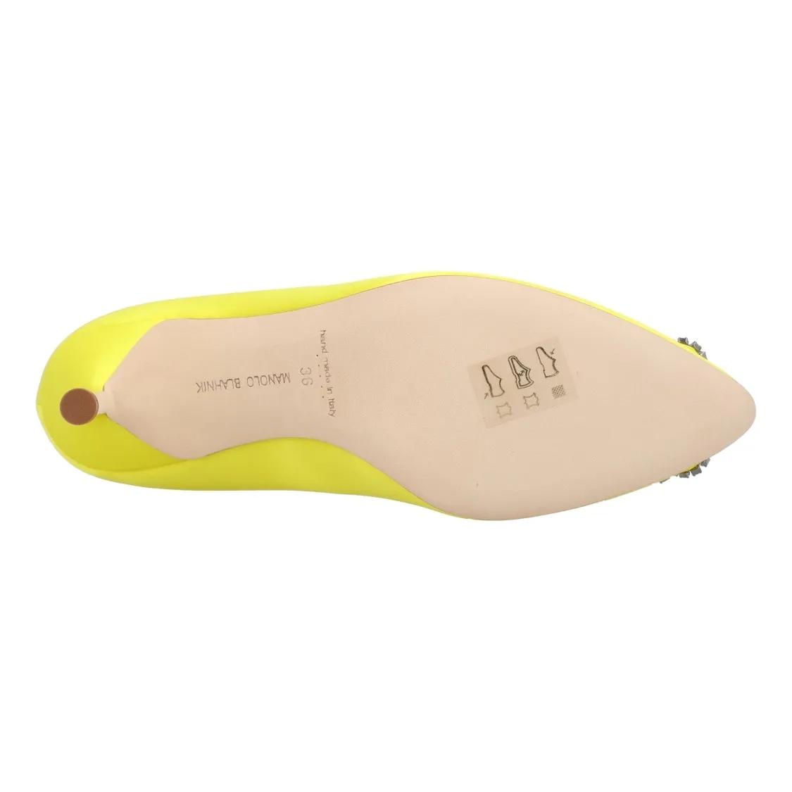 Thumbnail - Manolo Blahnik Hohe Schuhe - Hangisi 070 Pump Yellow - Gr. 39 (EU) - in Gelb - für Damen