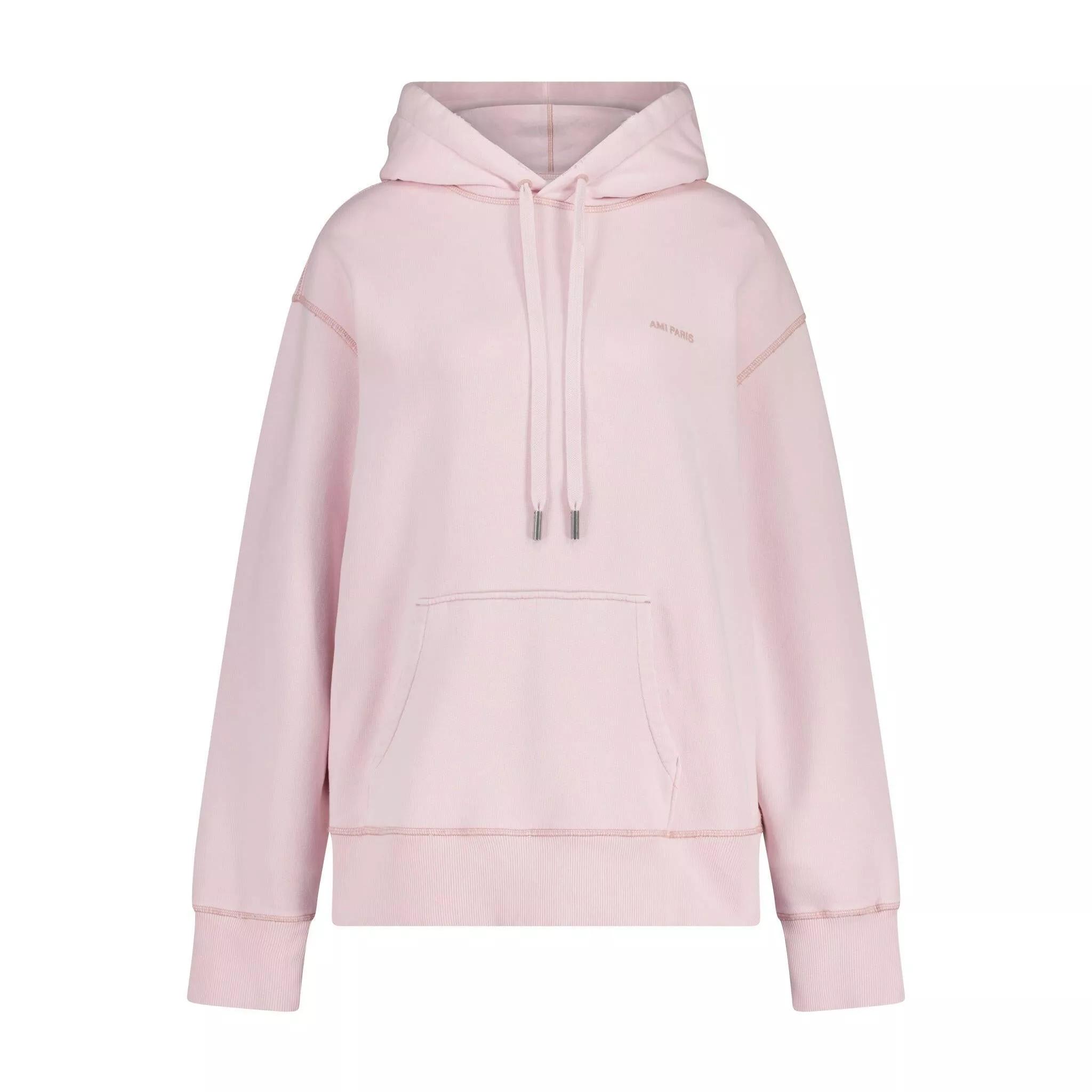Thumbnail - AMI Paris - Hoodie mit Logo Stickerei 47701954855258 - Größe XS - quarz