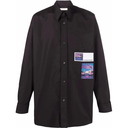 Valentino Legere Oberteile Valentino Garavani Water Nights Patches Shirt schwarz