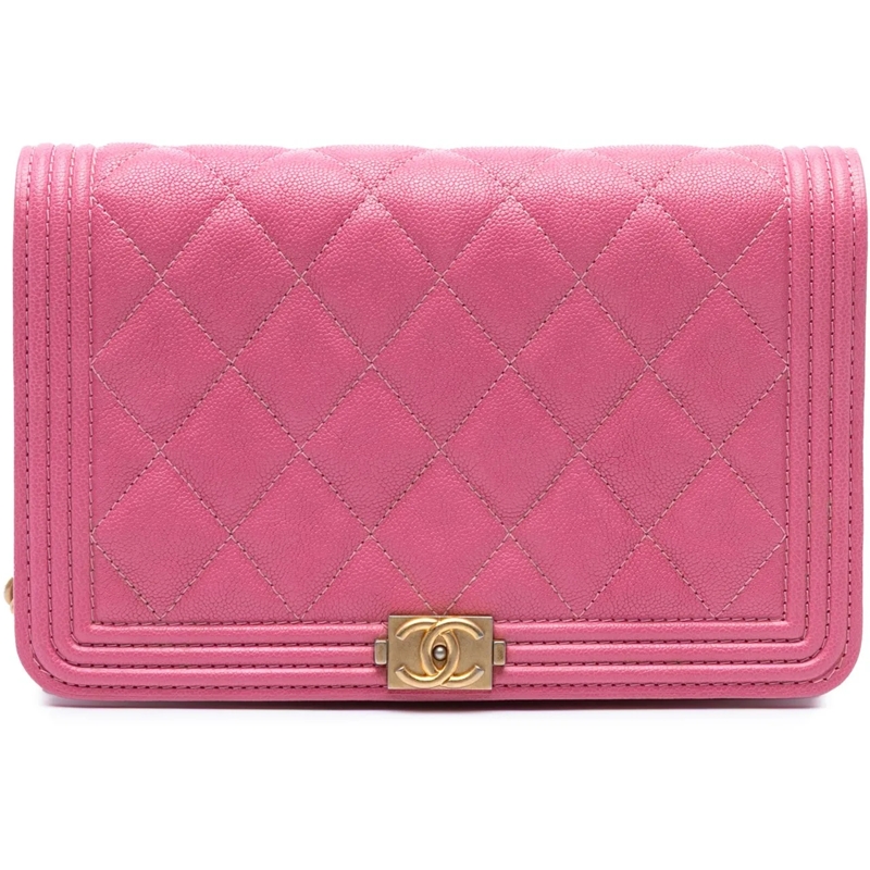 Chanel Schultertasche Small Quilted Caviar Boy Flap rose