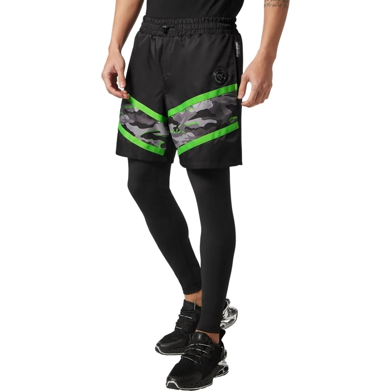 Plein Sport Leggings 2-In-1 Laufhose Camouflage schwarz(Image 3)