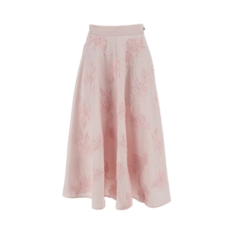 Rotate Midirok Flower Maxi Skirt Pink