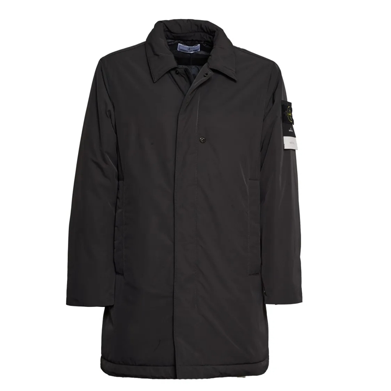 Stone Island Manteau d'hiver Lead Grey Micro Twill Insulated Coat Black