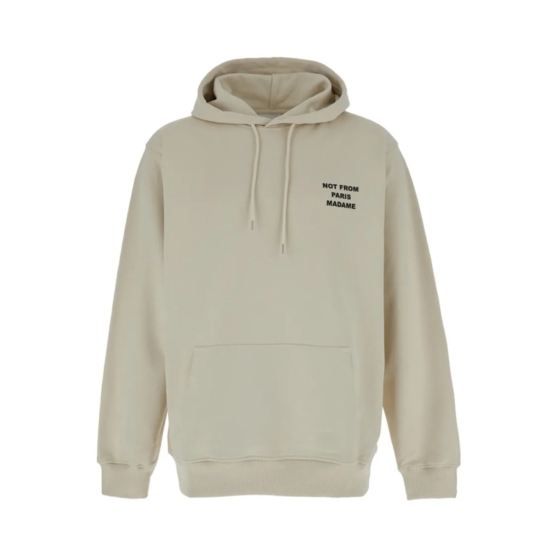 Drôle De Monsieur  Beige Hoodie With Logo In Cotton Neutrals