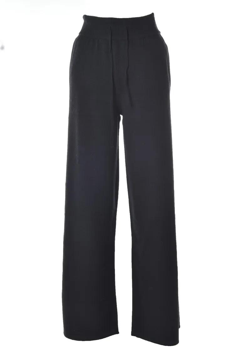 Thumbnail - Alberta Ferretti - Wide-Leg Pants With Ribbed Inserts - Größe 40 - schwarz