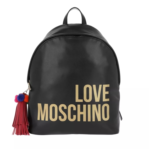 Love Moschino Logo Backpack Tassel Nero Rucksack