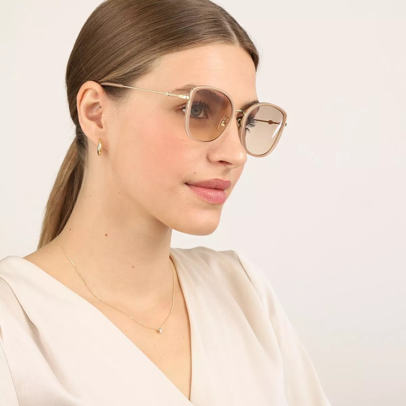 Gucci Sonnenbrille GG0606SK 56 Havana/Gold/Pink(Image 2)