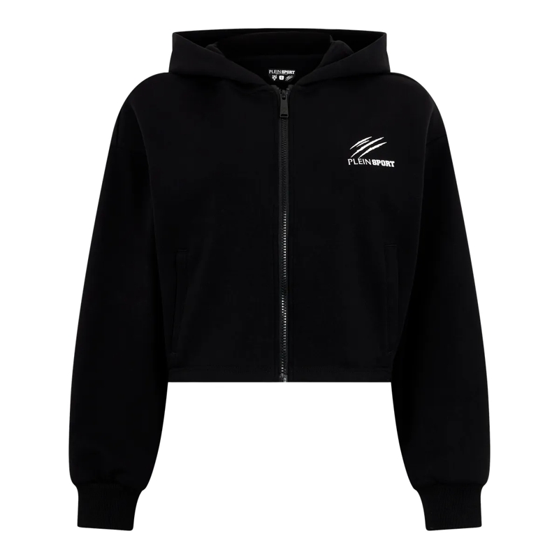 Plein Sport Daunenjacke Zip Hoodie Icon Scratch schwarz