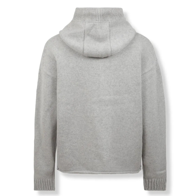 J.W.Anderson  Anchor Embroidered Zip Hoodie Grey