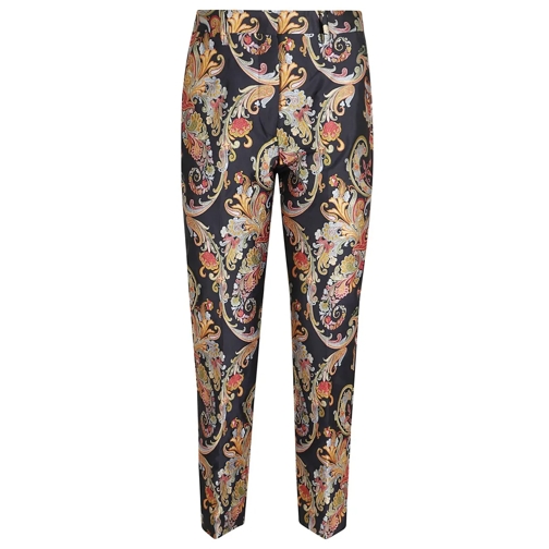 Etro  Black Paisley Print Jacquard Trousers Black