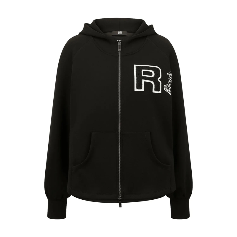 Riani  Sweatjacke mit Patch Schwarz