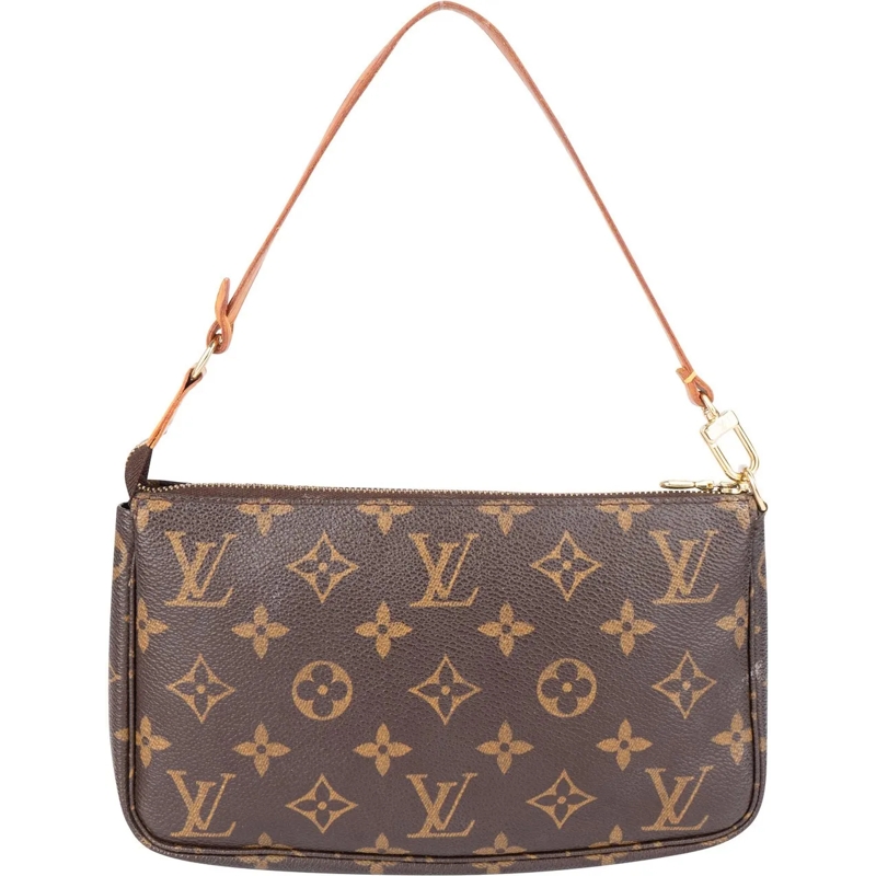 Louis Vuitton Schultertasche Louis Vuitton Canvas Monogram Pochette Accessoire  braun