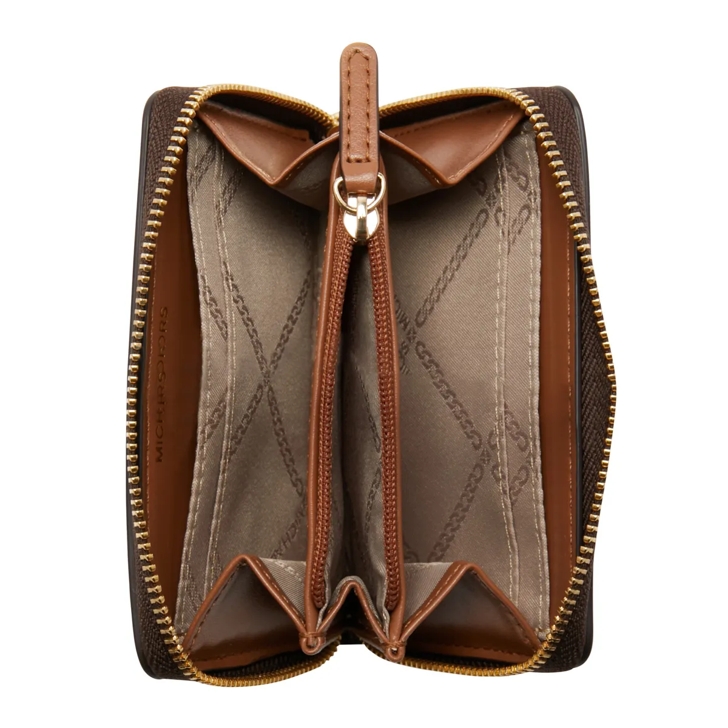 Michael Kors Michael Kors Jet Set Brown Zip Wallet 32T4GJ6Z5B 2 Braun Portemonnaie mit Zip Around ReiBverschluss