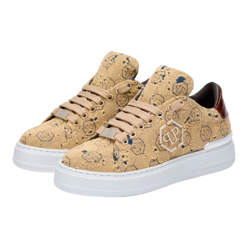 Philipp Plein Low-Top-Sneaker Entdecken Sie die Einzigartigkeit dieser Jacquard  braun