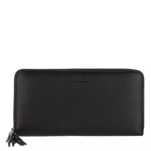Coccinelle Tassel Wallet Noir Portemonnaie mit Zip-Around-Reißverschluss