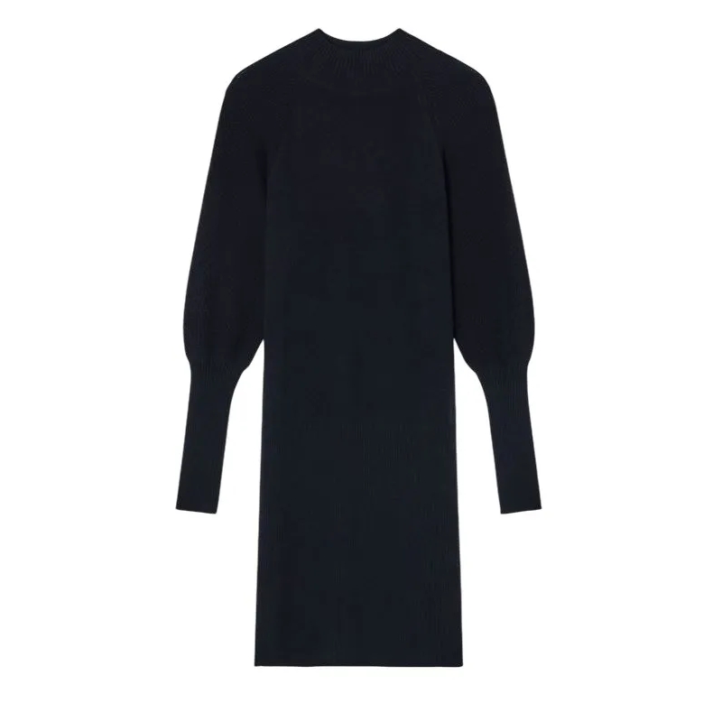 Armani Exchange Midi-jurk Fitted Mini Dress With Subtle Puff Sleeves Black