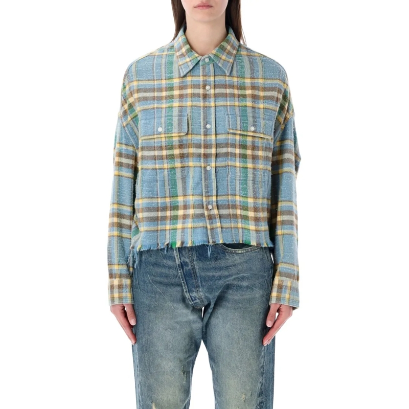 R13 Hemd Cropped Work Shirt Grey