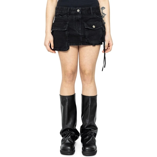 The Attico Midi-Röcke 'FAY' MINI SKIRT WASH DEGRADE BLACK schwarz