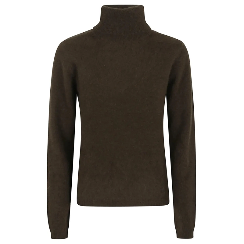 P.A.R.O.S.H. Pull à col roulé High Ribbed Turtleneck Sweater In Plush Raccoon Fu Black