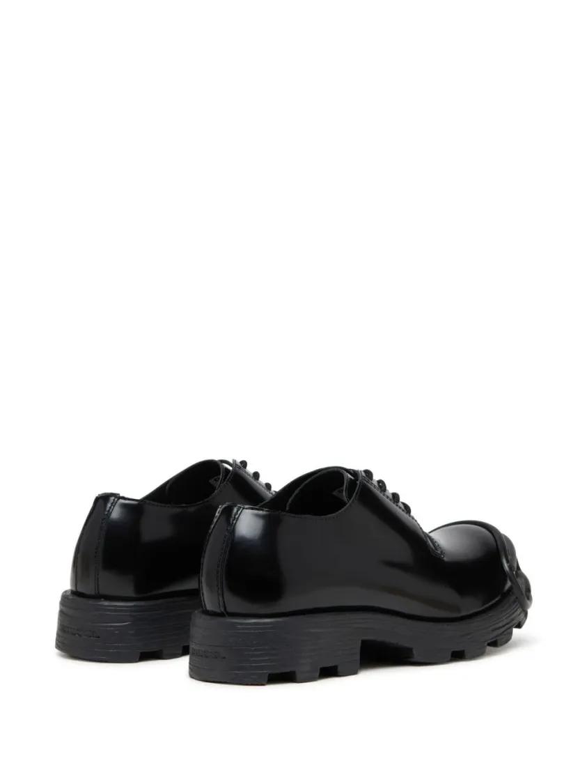 Thumbnail - Lace-Up Black Flat Shoes - Gr. 40 (EU) - in Schwarz