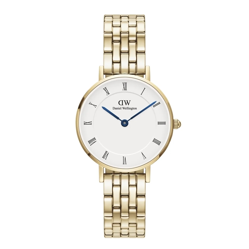 Daniel Wellington Chronograph Watch DW PETITE Roman Numerals  28 5-LINK G White gold
