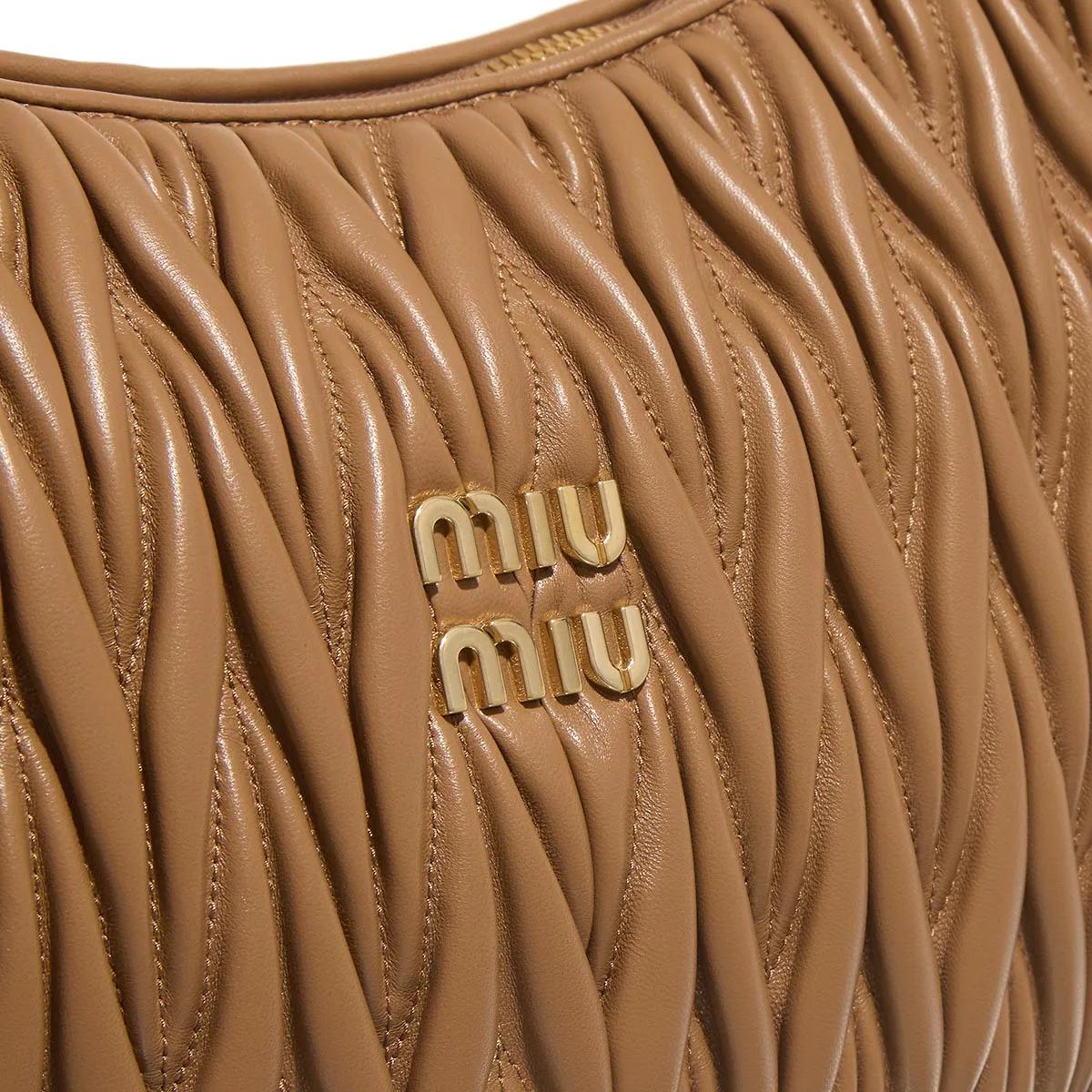 Miu Handtassen Wander Large Hobo Bag in bruin