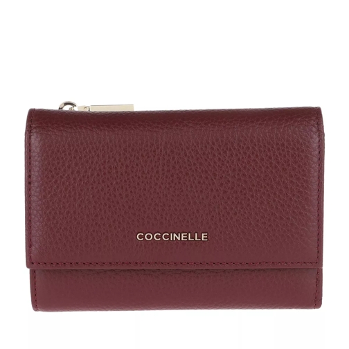 Coccinelle Metallic Soft Marsala Vikbar plånbok