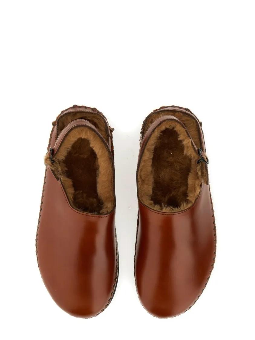 Thumbnail - Hereu Hohe Schuhe - "Cargol" Shearling Slingback - Gr. 40 (EU) - in Braun - für Damen
