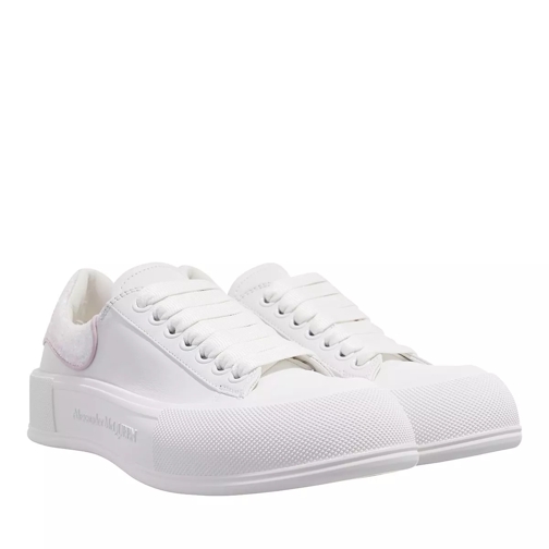 Alexander McQueen Sneaker Leather Mirror White Pink sneaker à plateforme