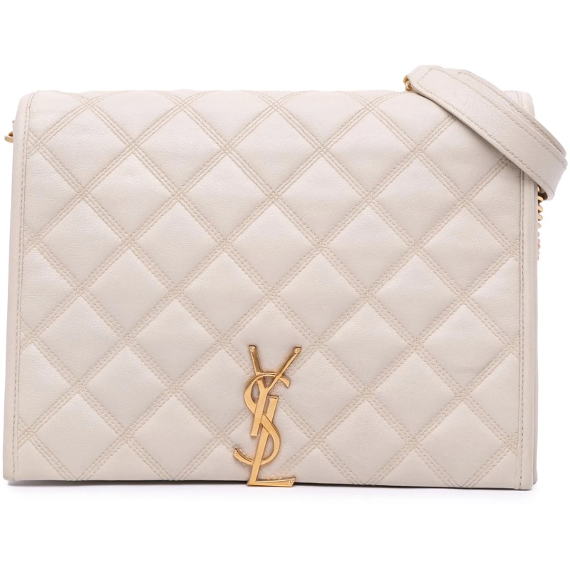 Saint Laurent Schultertasche Small Quilted Lambskin Becky Chain Shoulder Bag weiß