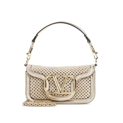 Valentino Schultertasche Small Locò Gold Lamb Leather Shoulder Bag Metallic