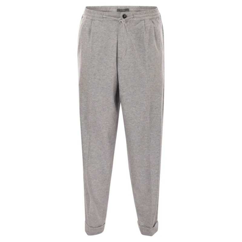Fedeli Pantalon de jogging Harvard - Soft Cashmere Flannel Trousers Grey