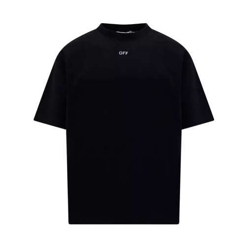 Off-White Cotton T-Shirt With Frontal Logo Black Magliette
