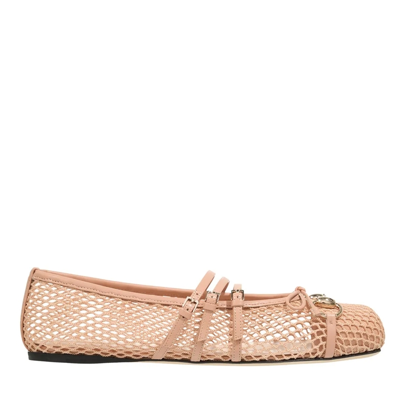 Gucci Ballet Flats Mesh Ballerina Beige