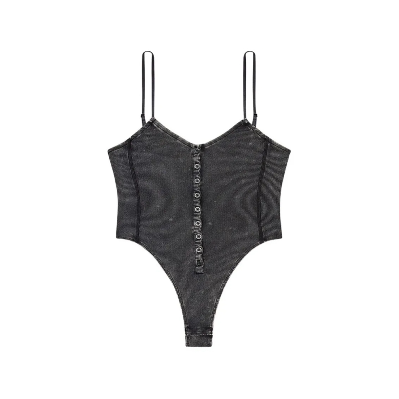 Diesel Blouse Fitted Black Tank Top With Adjustable Straps Black