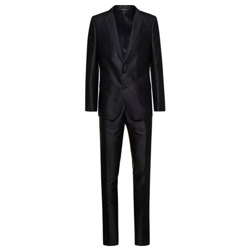 Dolce&Gabbana Martini' Black Single-Brested Tuxedo Suit In Silk  Black 