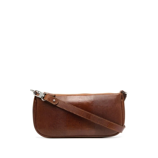 By Far Brown Leather Lizard-Skin Effect Bag Brown Borsa a tracolla