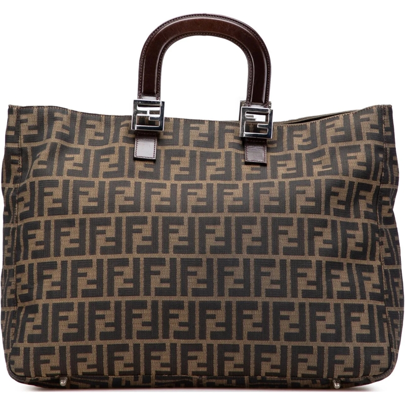 Fendi Shopper Large Zucca Canvas Twins Tote braun
