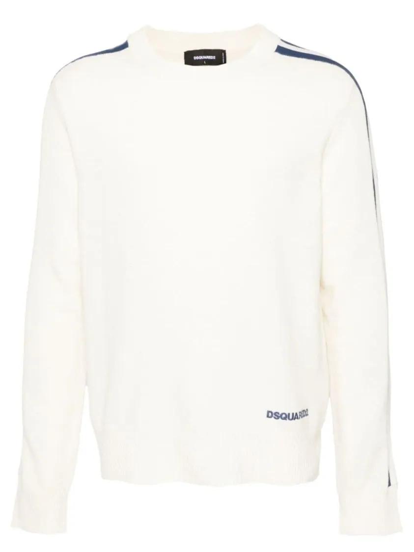 Dsquared2 - White Knit Sweater - Größe XL - beige