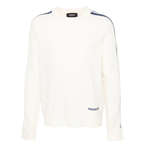 Dsquared2 White Knit Sweater Neutrals Pull