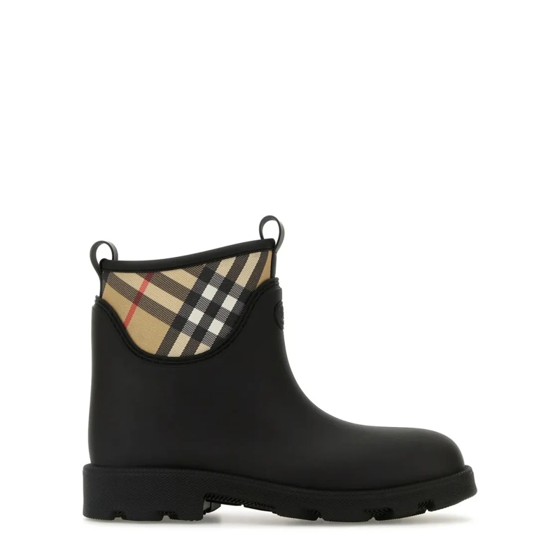 Burberry Laarzen Low Ankle Boots With Checkered Pattern Black